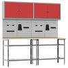 vidaXL Set banco da lavoro 8 pz Rosso e Grigio