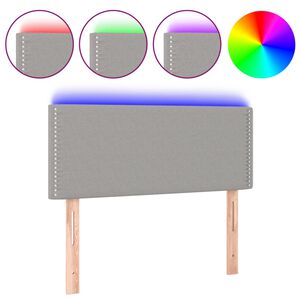 vidaXL Testiera Grigio Chiaro a LED 80x5x78/88 cm in Tessuto
