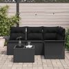 vidaXL Set Divano da Giardino con cuscino 5 pcs Nero polyrattan