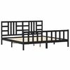 vidaXL Giroletto con Testiera Nero 200x200 cm in Legno Massello