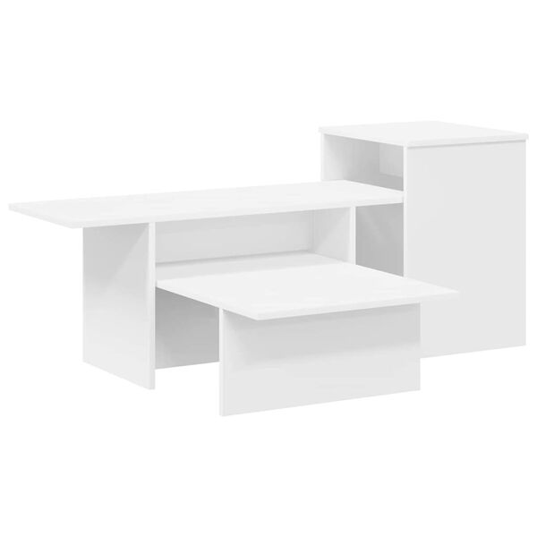 vidaXL Tavolo consolle Bianco 91,5 x 35 x 38,5 cm Legno multistrato