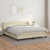 vidaXL Giroletto a Molle con Materasso Crema 180x200 cm in Similpelle