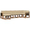 vidaXL Set di divani da esterno con cuscino 7 pcs Naturale e Beige