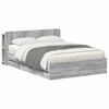 vidaXL Telaio del letto con storage Sonoma grigio 140 x 200 cm