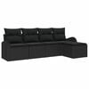 vidaXL Set Divano da Giardino 5 pz Nero polyrattan