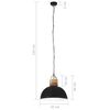 vidaXL Lampada Soffitto Industriale Nera Rotonda 42 cm E27 Legno Mango