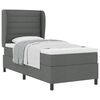 vidaXL Letto a molle con materasso Grigio scuro 100 x 200 cm Tessuto