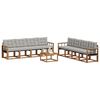 vidaXL Set di divani da esterno 9 pcs Grigio Naturale e Chiaro