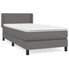 vidaXL Giroletto a Molle con Materasso Grgio 80x200 cm in Similpelle
