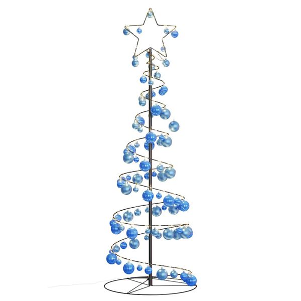 vidaXL Albero di Natale a LED con Palline 100 LED Bianco Caldo 150 cm