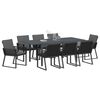 vidaXL Set da Pranzo per Giardino 9 pcs Nero polyrattan