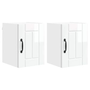 vidaXL Pannello lavastoviglie Lucca 2 pcs Bianco Lucido
