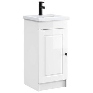 vidaXL Mobile da bagno con lavabo Bianco Lucido 42 x 40 x 84,5 cm