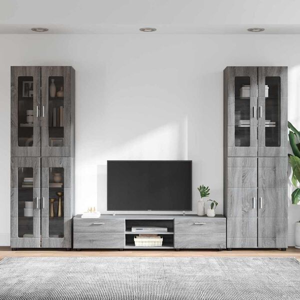 vidaXL Set mobile TV con porta FLORIN Grigio Sonoma Legno multistrato