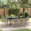 vidaXL Set da Pranzo per Giardino 9 pcs Beige polyrattan