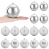 vidaXL Set di palline di Natale XL 15 pz Argento &Oslash; 10 cm Plastica