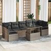 vidaXL Set Divano da Giardino con cuscino 8 pcs Grigio polyrattan