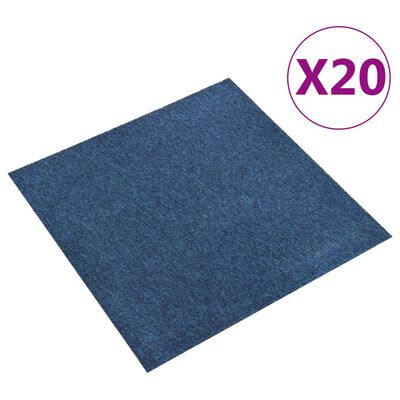 vidaXL Quadrotte di Moquette 20 pz 5 m² 50x50 cm Blu Scuro