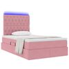 vidaXL Letto con contenitore e LED con led Rosa 120 x 200 cm Velluto