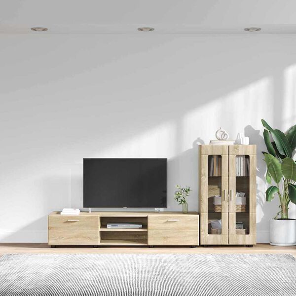 vidaXL Set mobile TV con porta FLORIN Rovere Sonoma Legno multistrato