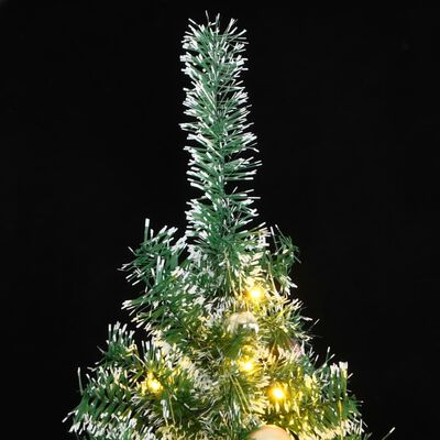 vidaXL Albero di Natale Artificiale con 300 LED Palline e Neve 210 cm