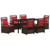 vidaXL Set da Pranzo per Giardino 7 pz Marrone polyrattan