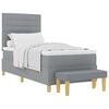 vidaXL Letto a molle con materasso Grigio chiaro 80 x 200 cm Tessuto