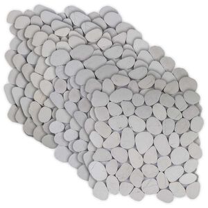 vidaXL Pavimenti in ciottoli Bianco 30 x 30 cm Ciottolo Fluviale