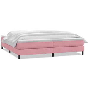 vidaXL Giroletto a Molle con Materasso Rosa 180x210 cm in Velluto