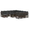 vidaXL Set Divano da Giardino 13 pz Grigio e Grigio Scuro polyrattan