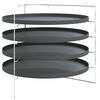 vidaXL Teglie per Pizza 4 pz con Porta Teglie &Oslash; 28 cm in Acciaio