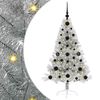 vidaXL Albero di Natale artificiale con luci integrate Argento 120 cm