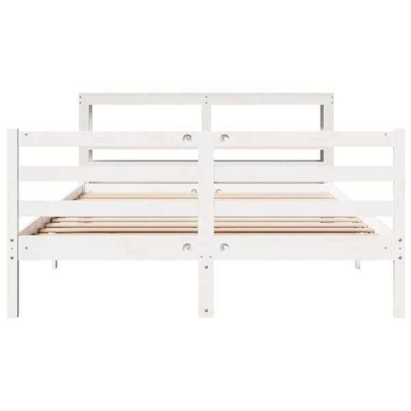 vidaXL Letto senza Materasso Bianco 140x200 cm Legno Massello di Pino