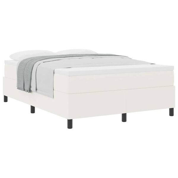 vidaXL Letto a molle Crema e Bianco 140 x 200 cm Tessuto in Cords