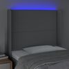 vidaXL Testiera a LED Grigio Chiaro 103x16x118/128 cm in Tessuto