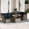 vidaXL Set Divano da Giardino 8 pz con Cuscini Grigio in Polyrattan