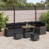 vidaXL Set Divano da Giardino 9 pcs Nero polyrattan