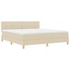 vidaXL Letto a molle con materasso Crema 180 x 200 cm Tessuto