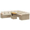 vidaXL Set Divani da Giardino 11 pz con Cuscini Beige in Polyrattan