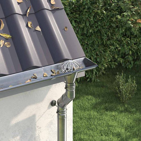 vidaXL Protezione Foglie per Grondaia 2 pcs Argento 50 mm