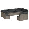 vidaXL Set Divani da Giardino 12 pz con Cuscini Grigio in Polyrattan
