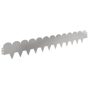 vidaXL Bordura per Prato 50 pcs 103 x 15 cm Acciaio Argento