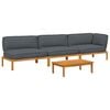 vidaXL Set di divani 4 pcs Antracite Legno di Acacia Massello