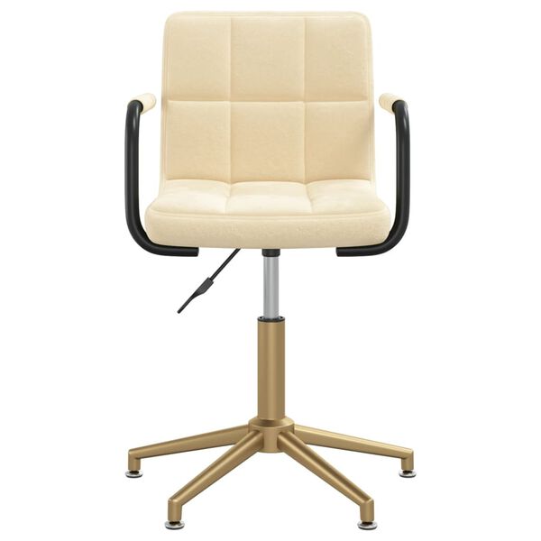 vidaXL Sedia da Pranzo Girevole Crema in Velluto