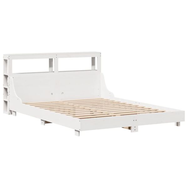 vidaXL Letto senza Materasso Bianco 140x190 cm Legno Massello di Pino