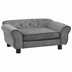 vidaXL Divano per Cani Grigio Scuro 72x45x30 cm in Peluche