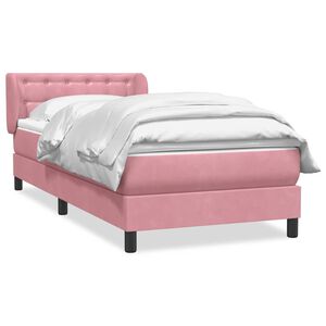vidaXL Giroletto a Molle con Materasso Rosa 90x210 cm Velluto