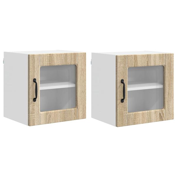 vidaXL Mobile da cucina con porta 2 pcs Rovere Sonoma 40 x 31 x 40 cm