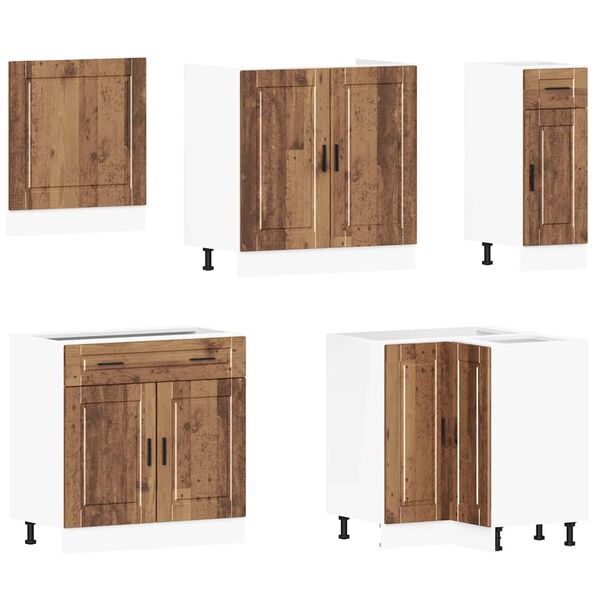 vidaXL Set Mobili da Cucina 11 pz Porto Legno Antico in Truciolato