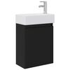 vidaXL Mobile bagno con rubinetto Nero 45,5 x 22,5 x 84 cm